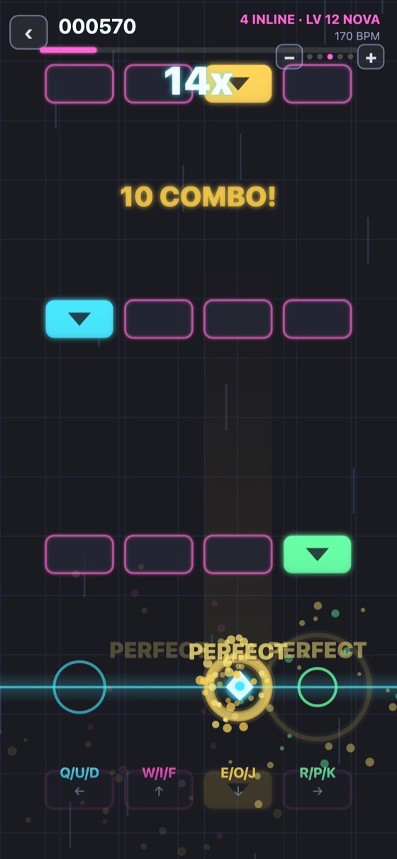 Keycap Dash gameplay — falling keycap gates
